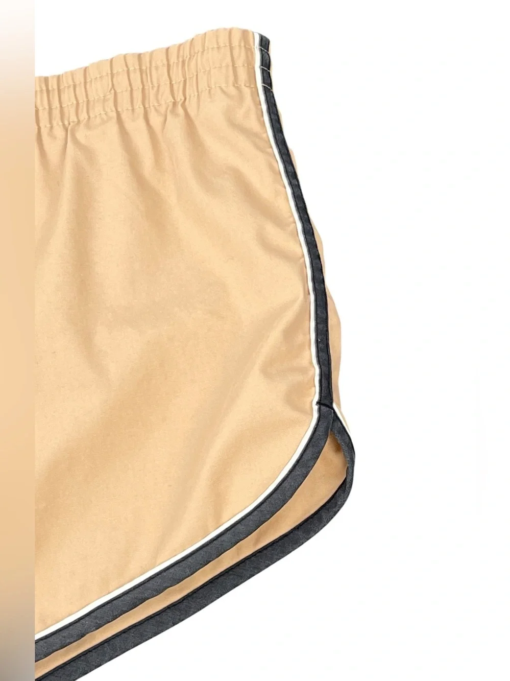 Vintage 70s/80s Men’s California Shores Tan Swim Trunks Shorts 2” Inseam Size M